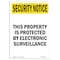 Signmission OSHA Security Sign, 14" Height, Protected Electronic Surveillance, Portrait OS-SN-D-1014-V-11764 - alternate 1